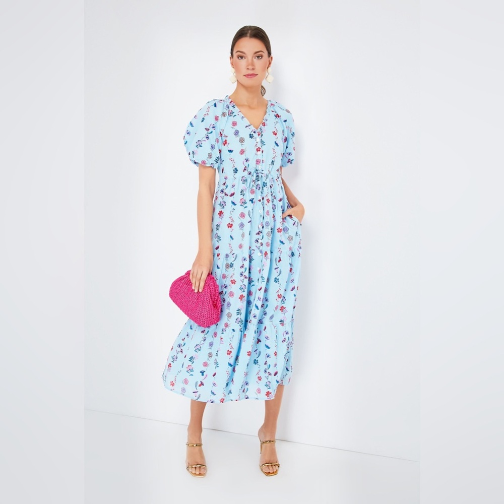 BANJANAN Floral Misty Poppy Dress